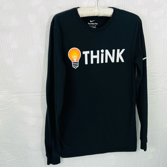 Nike Long Sleeve Black Think light bulb T-Shirt Men's Size Small - Picture 4 of 10